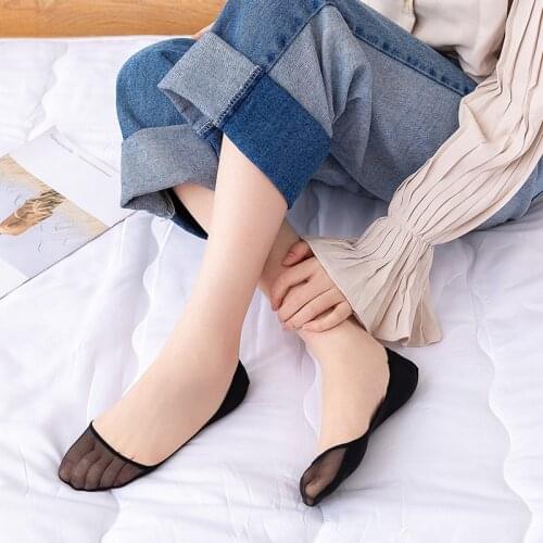 5 Pairs/lot New Womens Cotton Invisible No Show Socks Non-slip Fruit Candy Solid Color Silicone Short Socks Fashion Cute