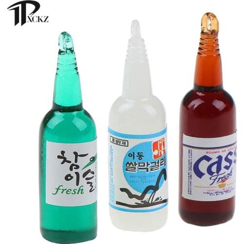 5pcs Cute Dollhouse Miniature Simulation Beer Bottles Pretend Toys