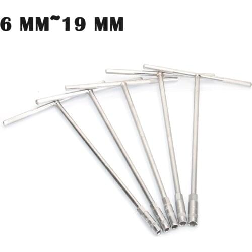 6-19mm T-Bar Socket Wrench Spanner Socket Wrench Nut Spinner Chrome Vanadium Hand Tools