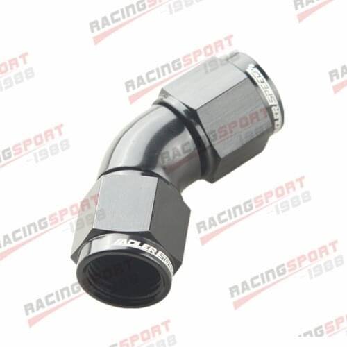 -6AN AN6 To AN6 45 Degree Female To Female Full Flow Union Adapter Black/Red-Blue