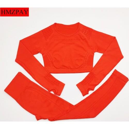 7 Color Classics Seamless Women Sport Suits Gym Workout Clothes Long Sleeve Fitness Crop Top And Scrunch Butt Leggings Yoga Sets