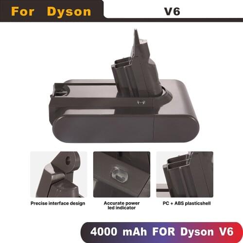 New 4000mAh 21.6V Li-ion Battery for Dyson V6 DC58 DC59 DC61 DC62 DC74 SV07 SV03 SV09 965874-02 Vacuum Cleaner Battery L70