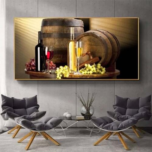 Grape Wine Decorative Painting Art Posters and Prints on Canvas Wall Art Still Life Picture for Living Room Home Decor