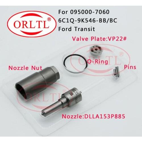 Diesel Injector Nozzle DLLA153P885 Control Valve Plate VP22 For 095000-7060 6C1Q-9K546-BB 6C1Q-9K546-BC Ford Transit