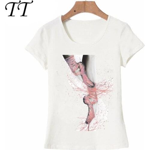 Elegant Art Tees Ballet Old Shoes New Dance T-Shirt Casual Tops Woman Funny Camisetas Summer Fashion Women t-shirt