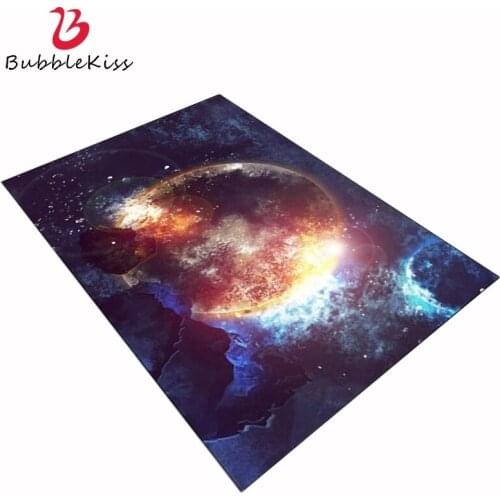 Bubble Kiss Creative Home Bedroom Carpet Modern Gorgeous Starry Space Universe Pattern Carpet Home Living Room Decoration Rug