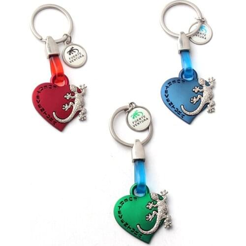 Fashion Metal Keychain gift Key chain Fuerteventura Lizard Car Key Ring Gift party Keychains Jewelry