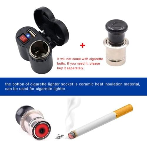 Motorcycle USB Charger Cigarette Lighter Socket Usb lighter Motorbike Handlebar Power Adapter with Switch CS-313G1 2A