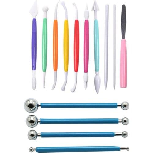Cake Shape Set Fondant Tools Pottery Clay Double Heads Baking Accessories Artistic Arts 1 Sets Kitchen Decoration 14pcs/set