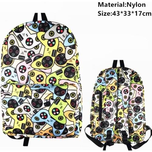 Playstation handle Nylon Backpack Teenager Student zipper Schoolbag Cartoon men women Travel Laptop shoulder Bag casual bookbag
