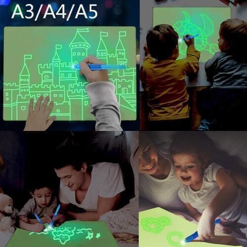 Elice Educational Toy Drawing pad Tablet light drawing board for kids Graffiti A5 A4 A3 Led Luminous Magic Raw With Light-fun