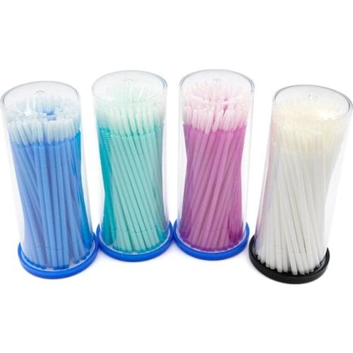 Disposable long head 100pcs Eyelash Makeup Brushes Micro Mascara Brush Wand Individual Lashes Eyelash Extension