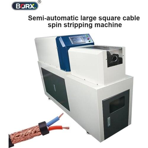 Semi-automatic large square cable spin stripping machine coaxial new energy cable rotary peeling equipment