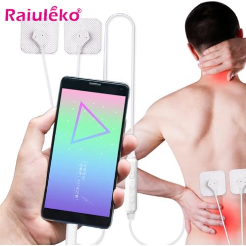 Portable Mini Body Massager Mobile Phone Control Electric Digital Therapy Machine Pain Relief TENS EMS Muscle Stimulator 6 Modes