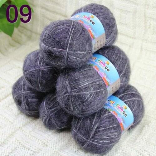 Sale 6SkeinX50gr Luxury Fluffy Soft NEW MOHAIR Shawls Hand Knit Crochet Yarn Blue-violet 822-09-6