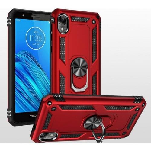 Luxury Armor Shockproof Case For Motorola MOTO E6 G7 Silicone Hybrid Cover For MOTO G7 Power G7 Play Metal Ring G7 Plus