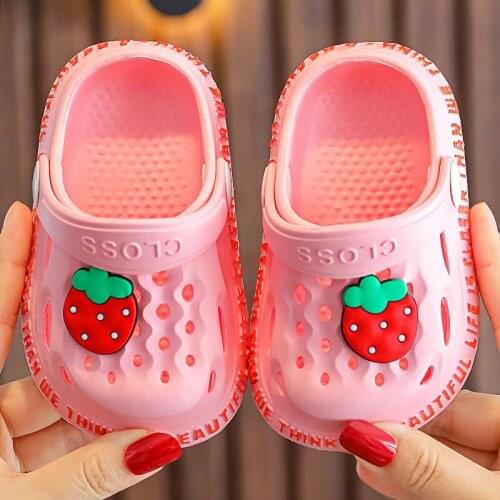 2021 New Summer Kids Slippers Children Home Shoes Baby Slippers For Girls Boys Cartoon PVC Flip Flops Baby Non-slip Beach Sandal