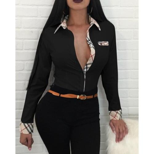 Блузки в клетку SLACTION China At AliExpress