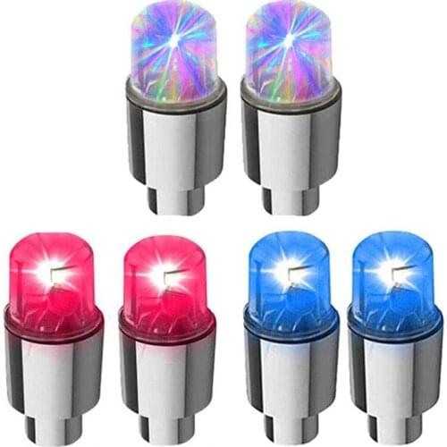 Led Bicycle Wheel Light 6 Pcs Car Tire Valve Cover Bicycle Motorcycle Tire Spoke Flashlight Waterproof Valve Valve Cover