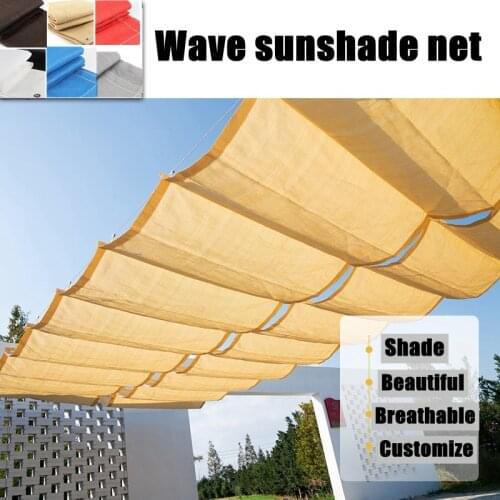 0.8m Width Telescopic Wave Sun Shade Net Courtyard Pavilion Sun Sails Sun Room Canopy Shading Cloth Balcony Terrace Sunshade Net
