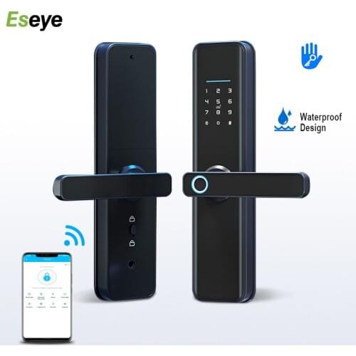Eseye TT Smartlife Security Fingerprint Bluetooth Wifi APP Smart Door Lock With Door Bell For Home Apartment Hotel