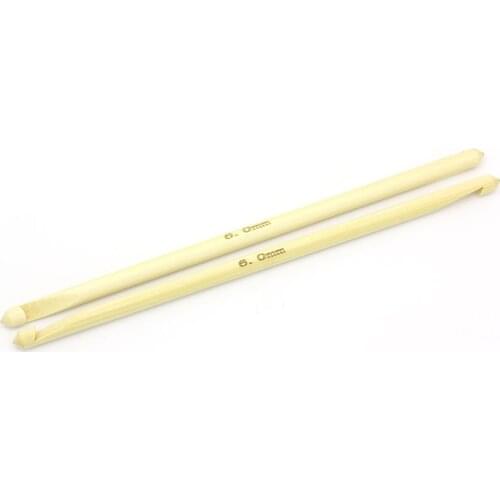 US 10/UK 4) 6mm Bamboo Afghan Tunisian Double Ended Crochet Hooks Set Needles Handle Craft Weaving Tool 16cm long,5PCs /Set