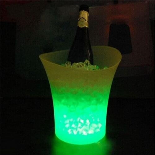 Bar 5 liters Volume plastic led ice bucket color changing nightclubs LED light ice bucket Champagne wine beer ice bucket