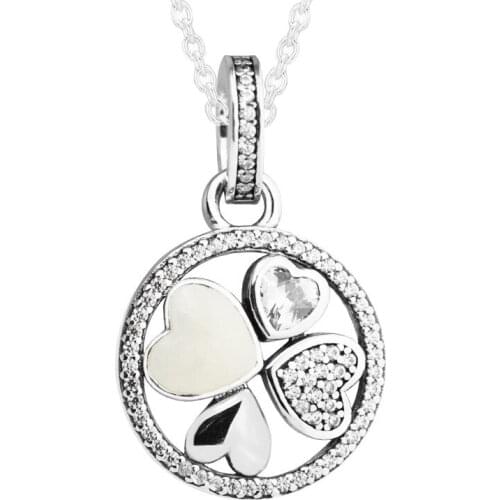 Clear CZ Hearts of Love Women Necklaces Fine 925 Sterling Silver Chain Necklaces for Women Choker Statement Necklaces Jewelry