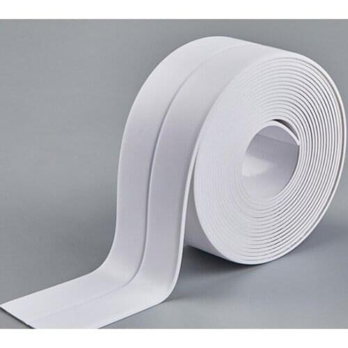 1Roll Waterproof Mold Proof Adhesive Tape Durable Use PVC Material Kitchen Bathroom Wall Sealing Tape Gadgets 3.2M