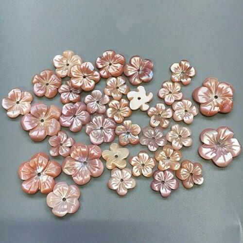 10Pcs 10mm-15mm Colorful Natural Mother Pearl Shell Flower Shell Beads For Women Making Diy Earring Jewelry Accessories Findings