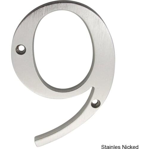 101mm Satin Nickel House Number Door Sign Big Huisnumer Outdoor Address Modern home Apartment Signs Metal Zinc Alloy 4"