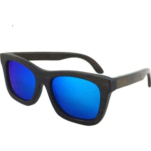 Dropshipping Luxury Custom High Quality Blue Lens Sun Glasses Polarized Floating Men Male Square Bamboo Sunglasses