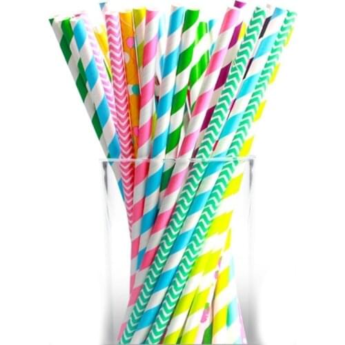 25pcs Black Gold Pink Bendable Eco-Friendly Paper Straw Wedding Decor Disposable Food Grade Paper Straw Birthday Decor Supplies