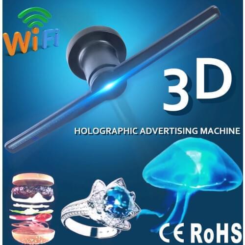 3D Hologram Advertising Display LED Fan Holographic Imaging 3D LED Fan light 3d Display Advertising logo Light Decoration