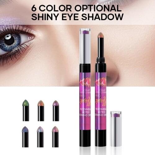 Gradient Glitter Eye Shadow Stick Waterproof Easy Shadow Pen Fast Makeup Cosmetics For Women Modification 6 Colors Makeup -VL16