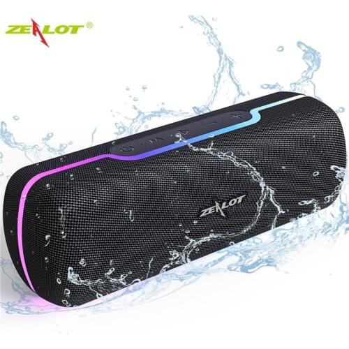 ZEALOT S55 SoundBox Touch Control Bluetooth Speaker 2*5W Portable Wireless Speakers Stereo Sound Box with Bass and Built-in Mic