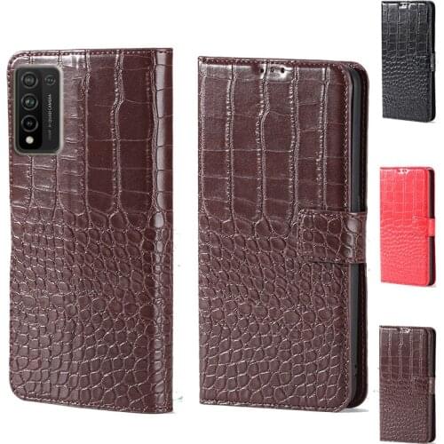 Luxury Crocodile design Flip Leather Wallet Phone Case For Huawei Honor 10X Lite Stand Function Phone cover card slot