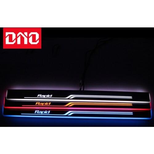 DNO Door Sill Scuff Plate Pedal Ligths For Skoda Rapid 2015 2016 2017 2018 Threshold Led Bar Pathway Dynamic Welcome Lamp