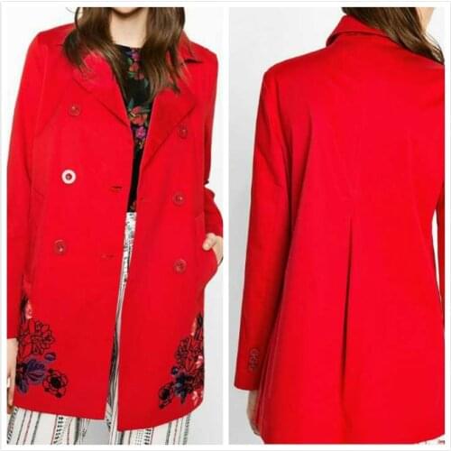 Spanish red spring and autumn cotton coat