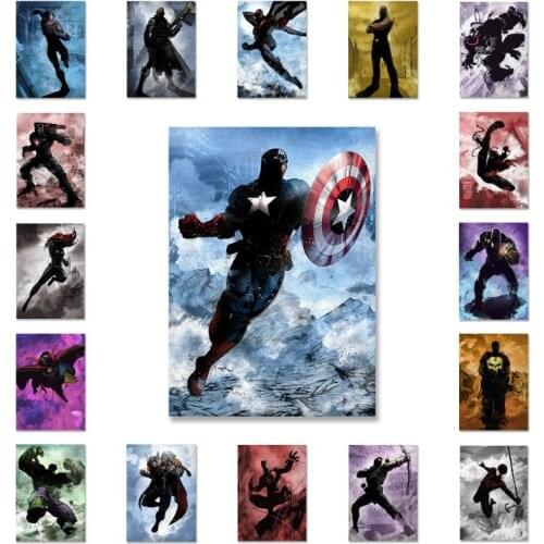 Marvel Superhero Avengers Canvas Painting Spiderman Iron Man Posters and Prints Wall Art Picture for Kids Home Decoration Gift