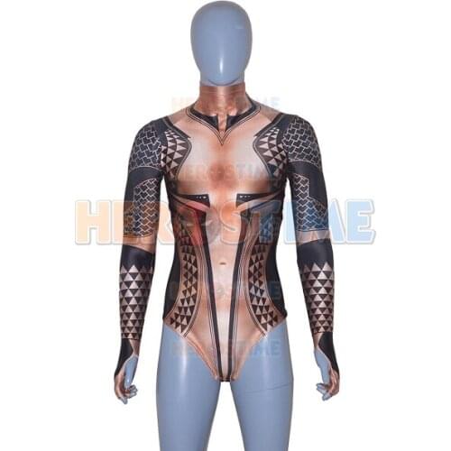 Aquaman Arthur Curry Cosplay Costumes 3D Print Zentai Leotards Unitards Bodysuit Plugsuit