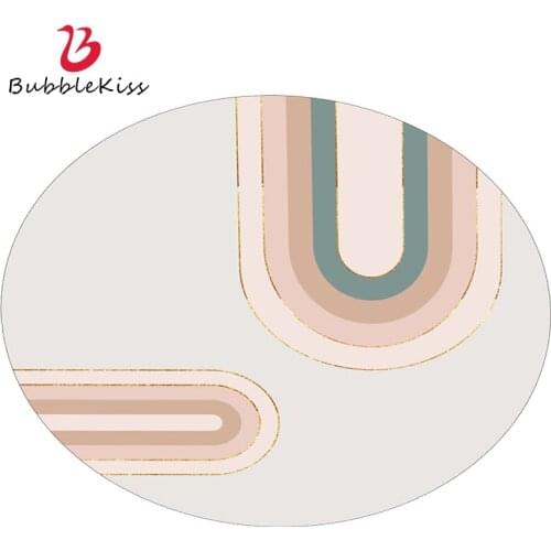 Bubble Kiss Pretty Pink Blue Round Carpets For Girl’s Room Soft Gold Diamond Velvet Home Bedside Decorative Floor Rugs 2021 New