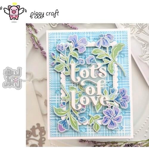 Piggy Craft metal cutting dies cut die mold Lot‘s of love letter Scrapbook paper craft knife mould blade punch stencils dies