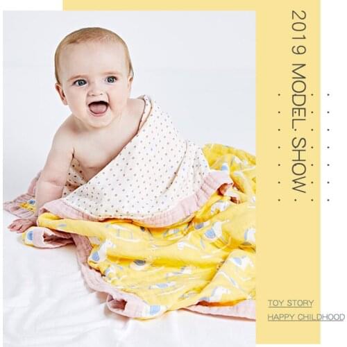 New Baby Muslin Blanket Cotton Swaddle Receiving Blankets for Newborn Kids 120*120cm Wrap Infant Child Stroller Cover Play Mat
