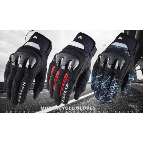 VEMAR VE-201 Gloves Motorcycle Cycling Outdoor Sports Carbon Fiber Protector Mens Mountain Bike MTB ATV Riding Off-road Gloves
