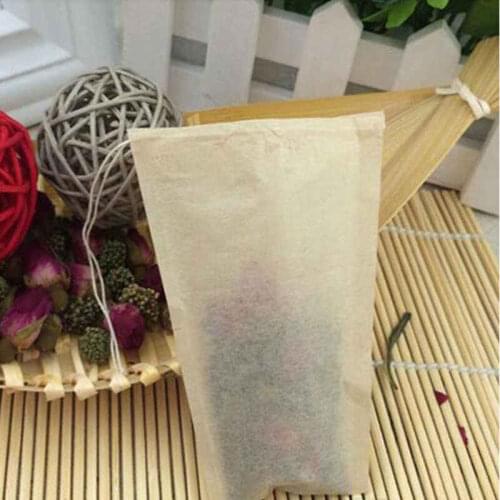 8*10cm Unbleached Tea Filters Teabags Wood Pulp Filter Paper Single Drawstring Tea Bag Home Office Tea Tool