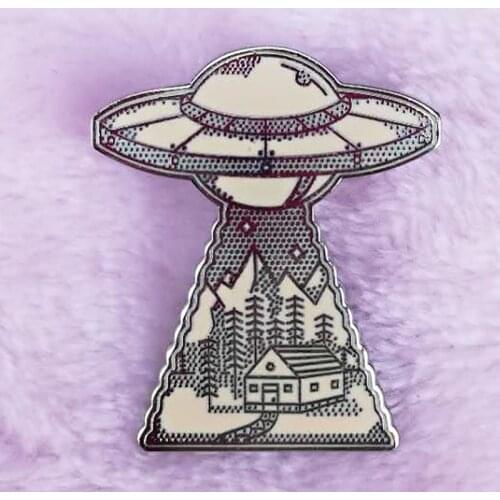 UFO nature landscape pin space lovers gift