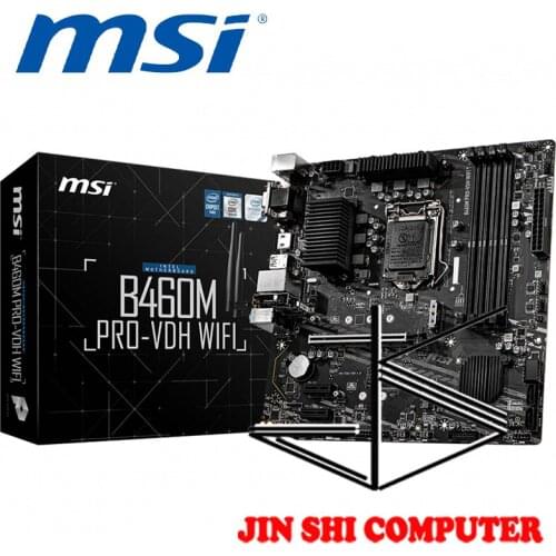 NEW MSI B460M PRO-VDH WIFI Supports 10th Gen Intel® Core™ LGA 1200 socket Supports DDR4 Memory, up to 2933(Max) MHz Turbo M.2