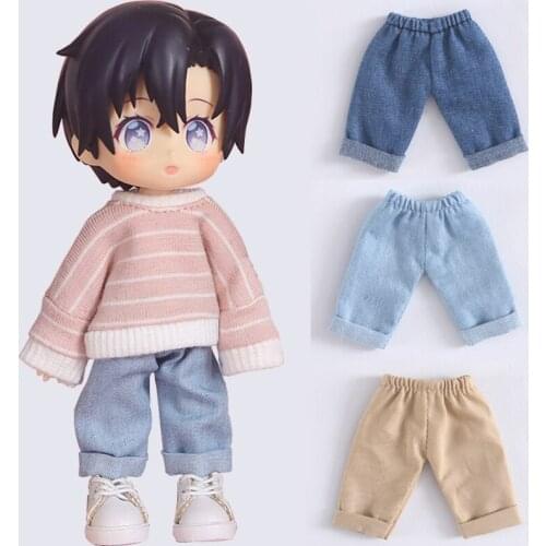 BJD Doll clothes jeans wide-leg pants Long Sleeve Sweatshirt for ob11 obitsu11 molly GSC body9 1/12bjd clothes doll Accessories