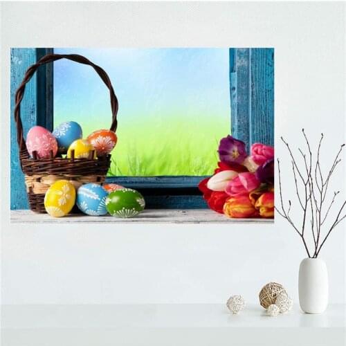 Custom Easter Canvas Poster Bedroom Home Decoration Wall Poster Art Print Silk Fabric Gift For Children 50x75CM,60x90CM